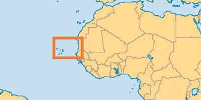 Mostra di Capo Verde nella mappa del mondo