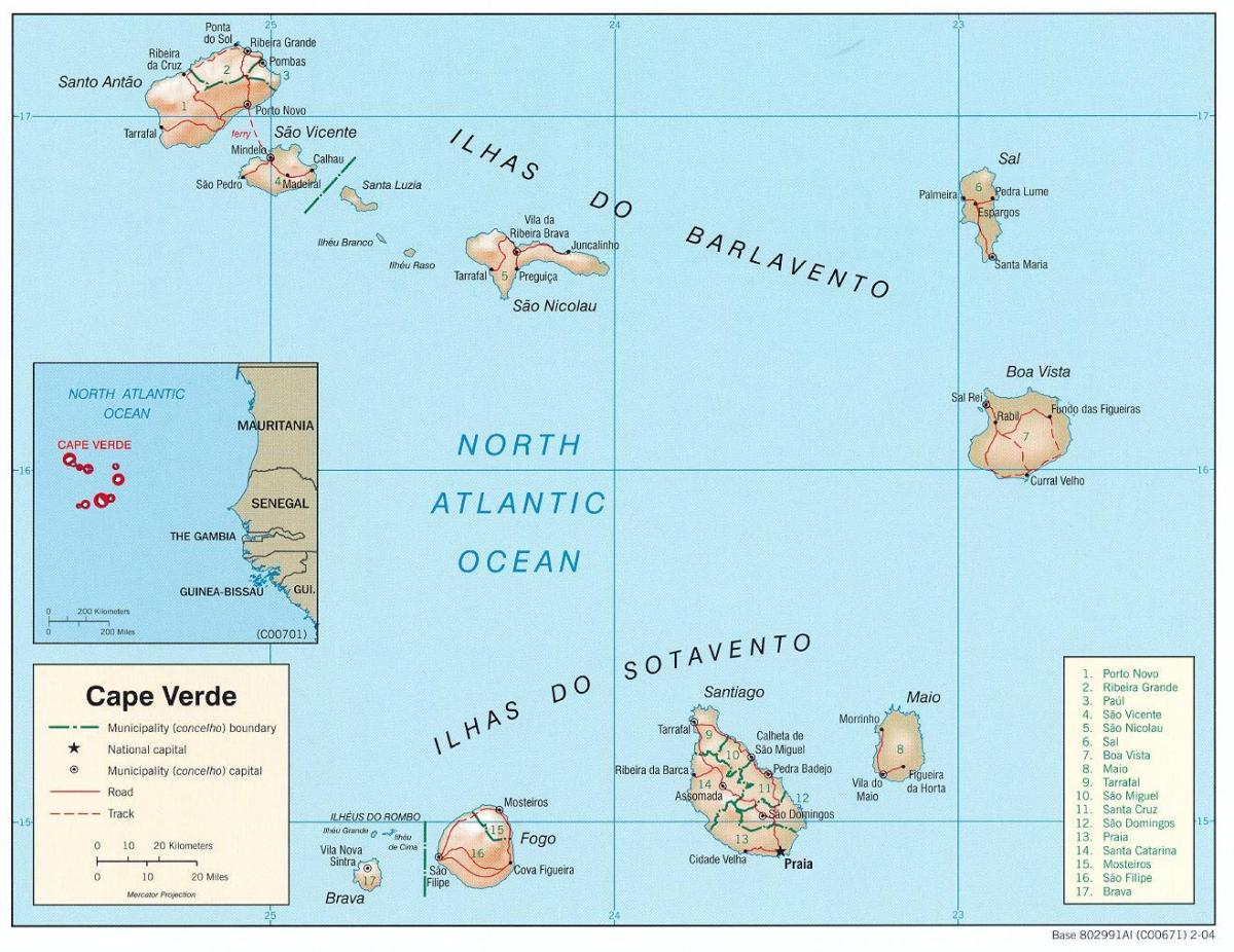 la mappa mostra di Capo Verde
