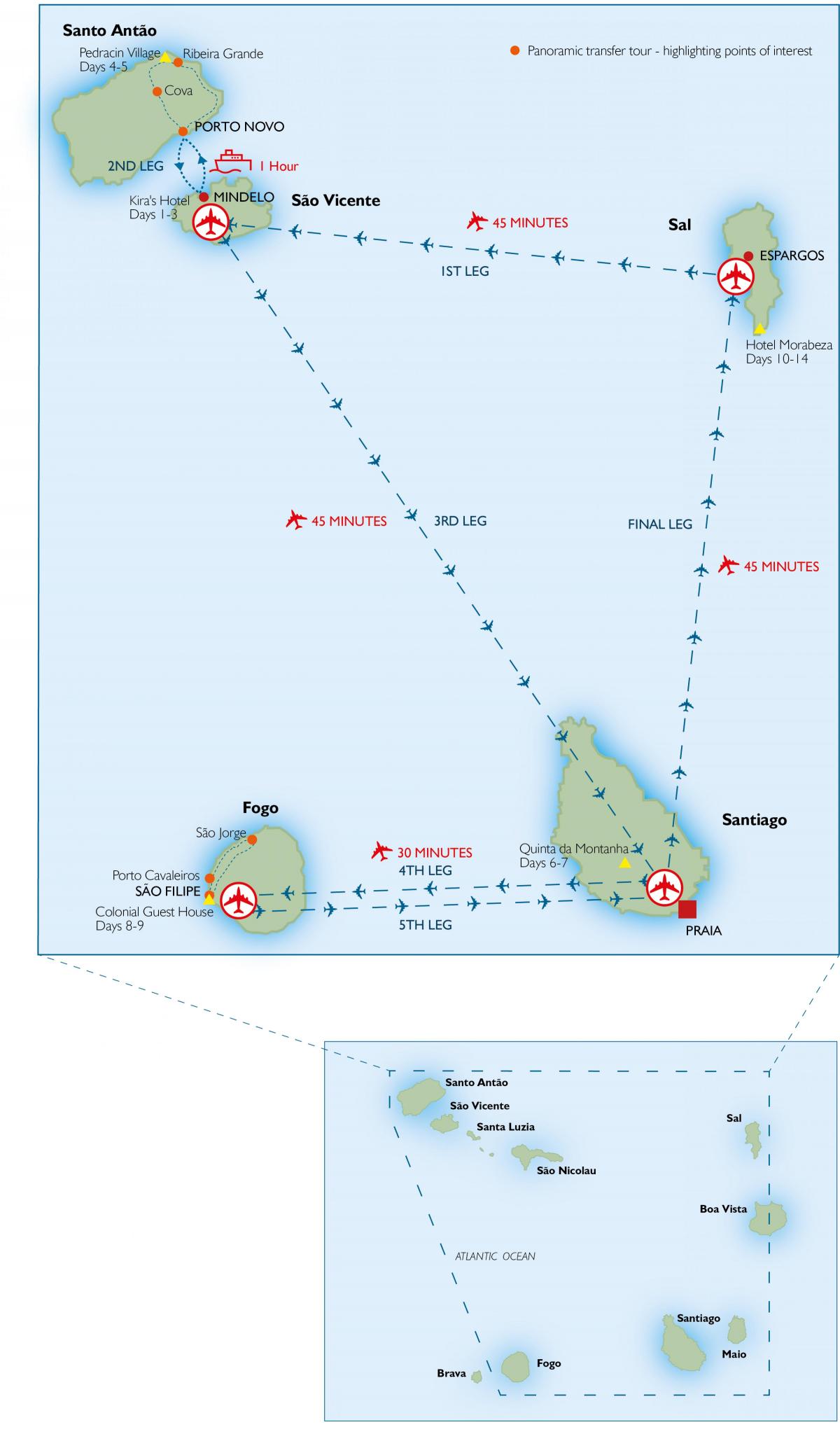 mappa di Capo Verde aeroporti