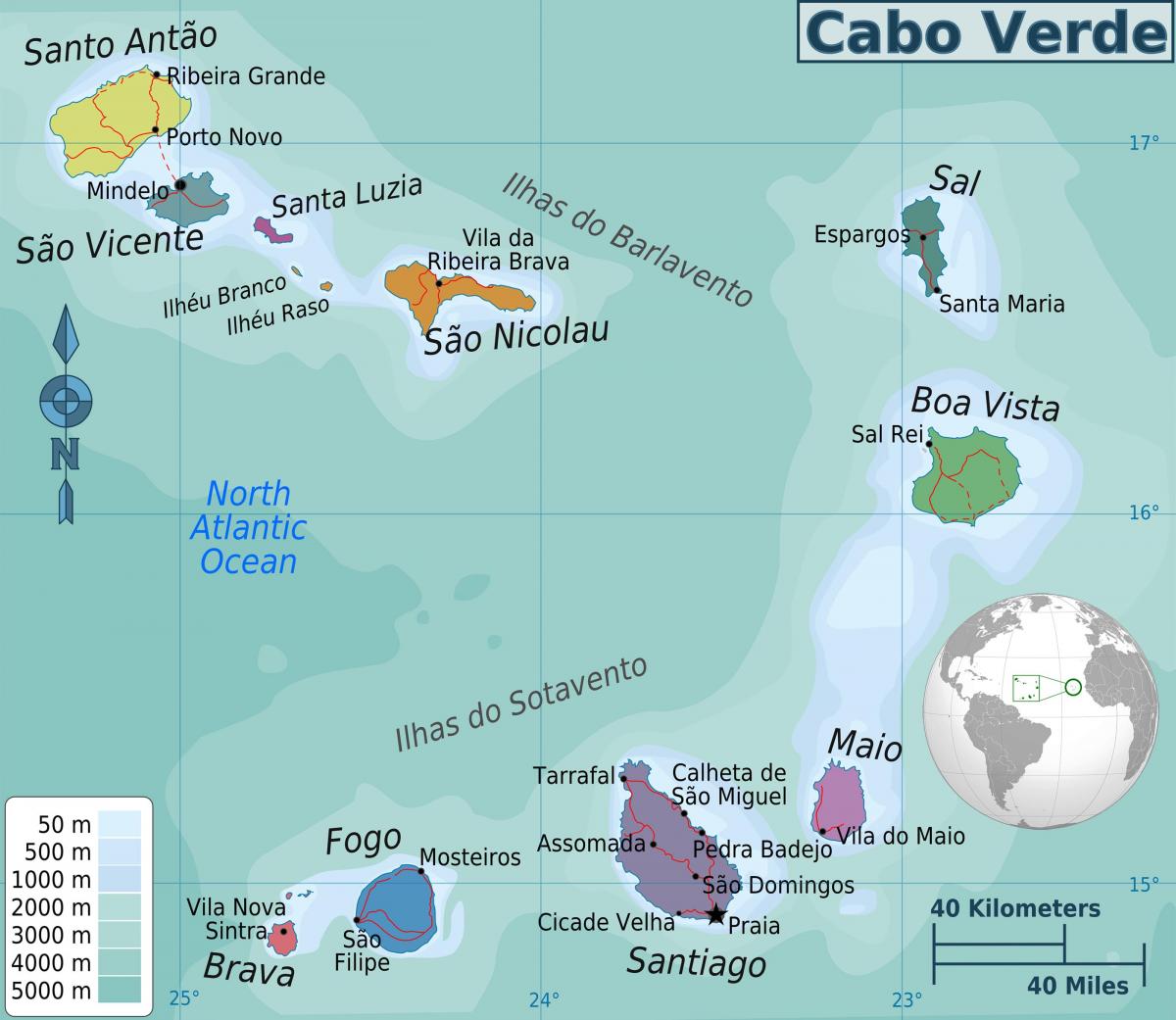 Capo Verde nella mappa