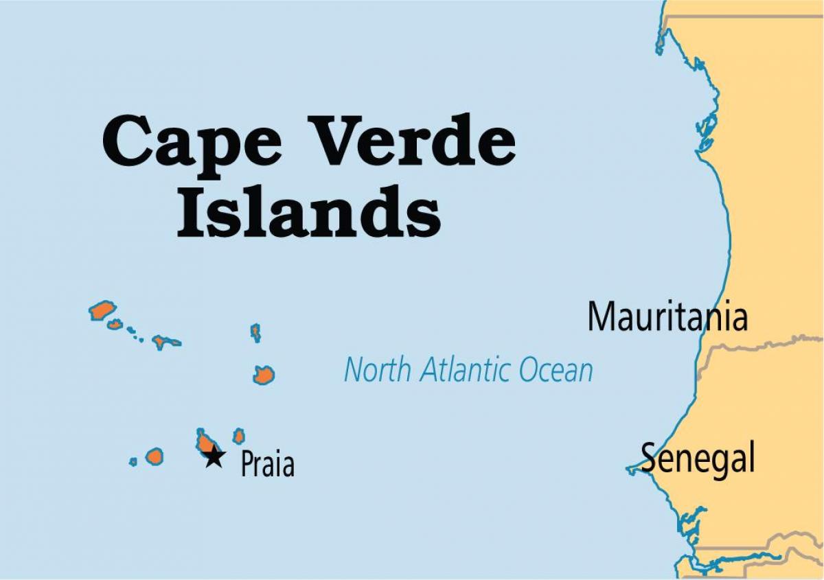 mappa di mappa che mostra le isole di Capo Verde