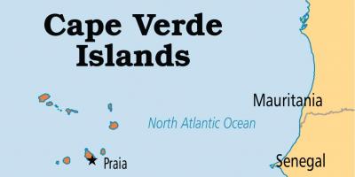 Mappa di mappa che mostra le isole di Capo Verde